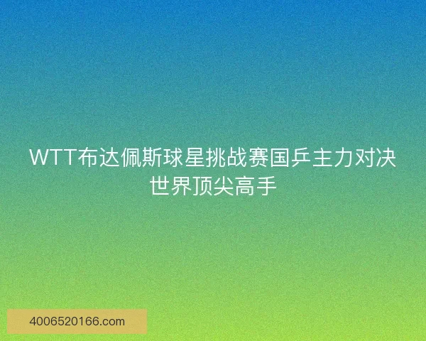 WTT布达佩斯球星挑战赛国乒主力对决世界顶尖高手 WTT布达佩斯球星挑战赛国乒主力对决世界顶尖高手